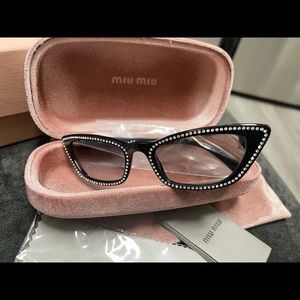 Miu Miu MU10US Cat Eye Sunglasses Rhinestone